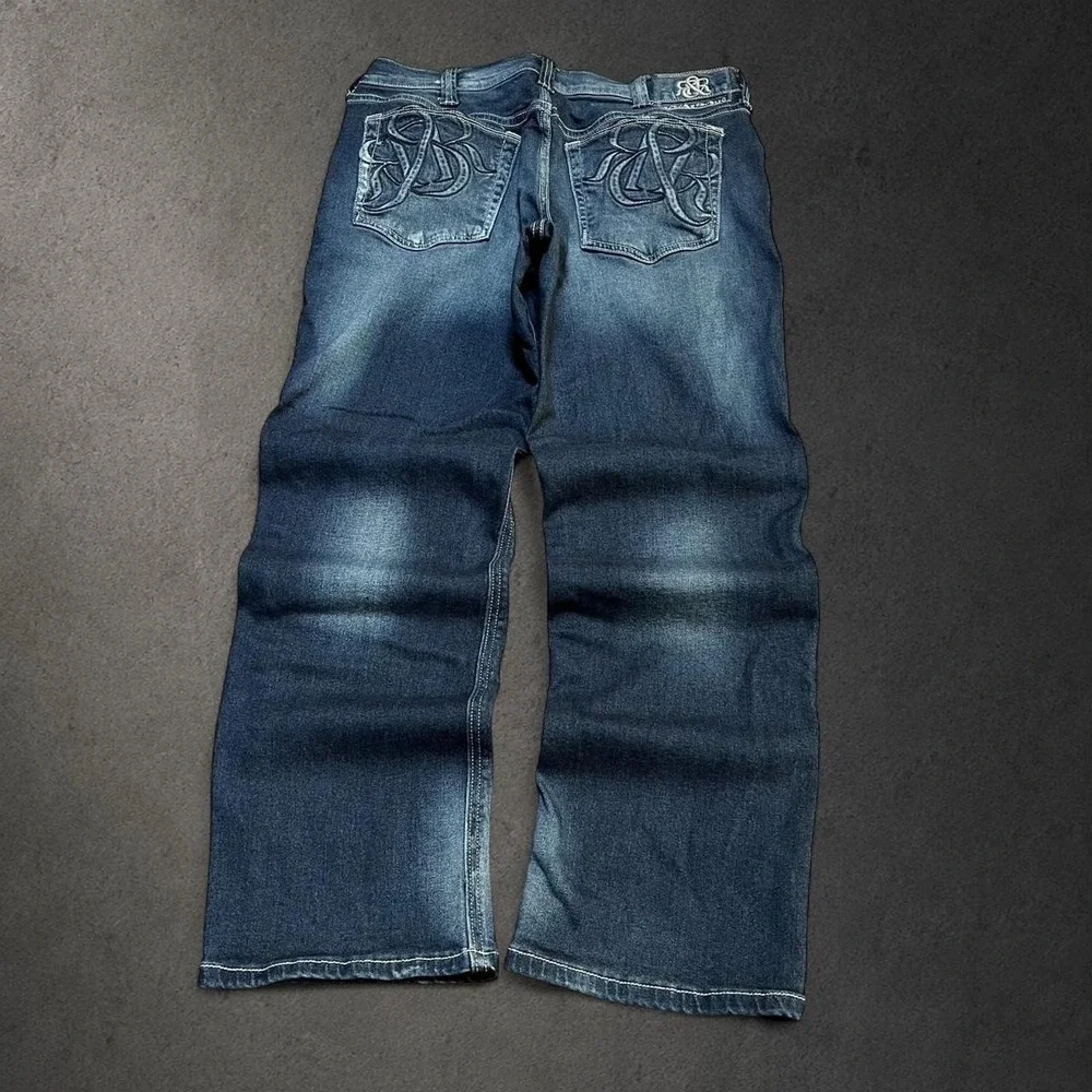 Y2K 2000s Rock & Republic Grunge Indie Skater Hip Hop Embroidered Denim Jeans